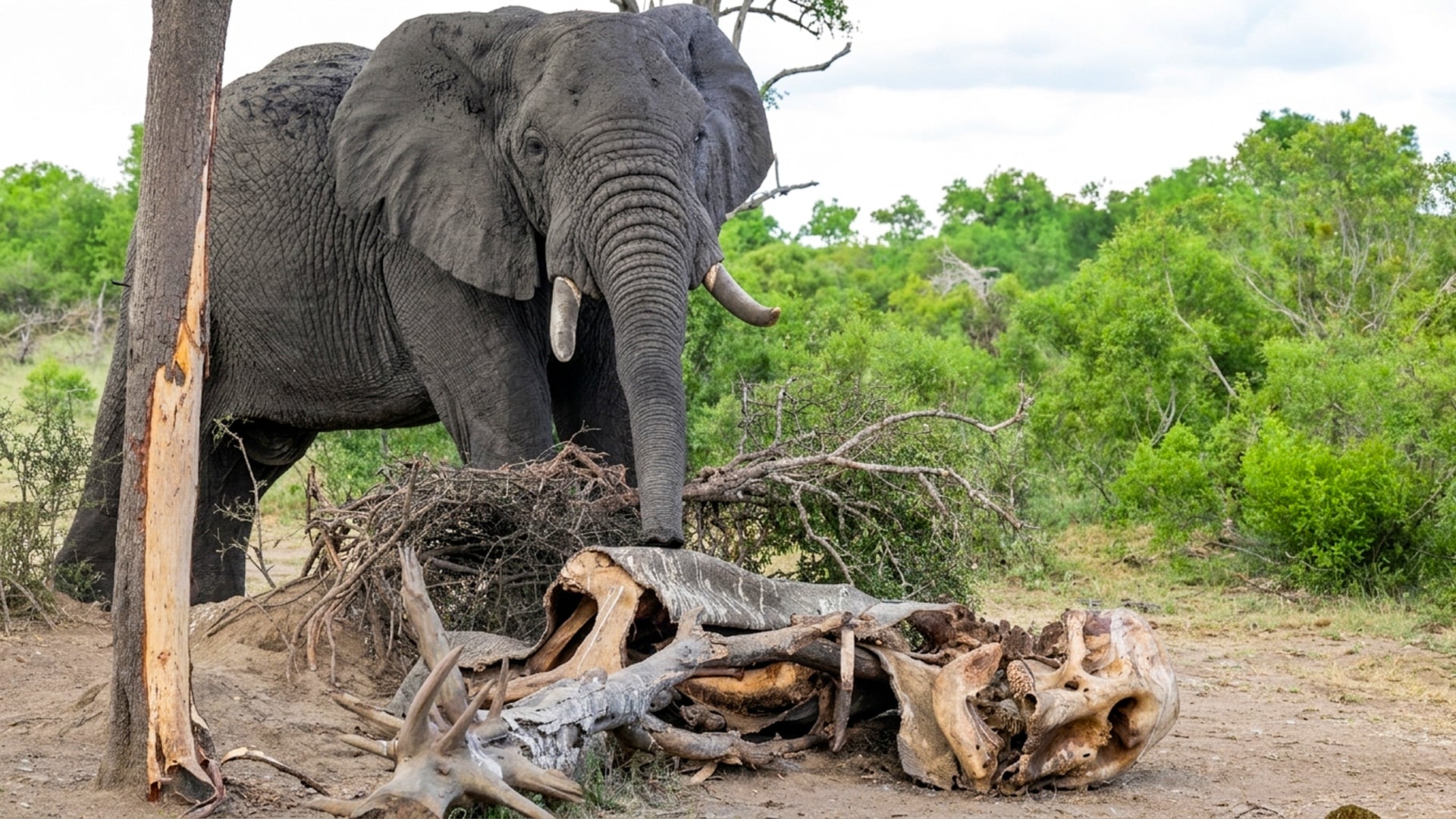 Elephant Sadly Mourns it’s Friend